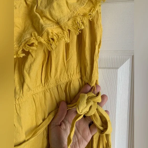 NWOT Promesa Linen-Blend Ruffled One-Shoulder Dress - Picture 3 of 9